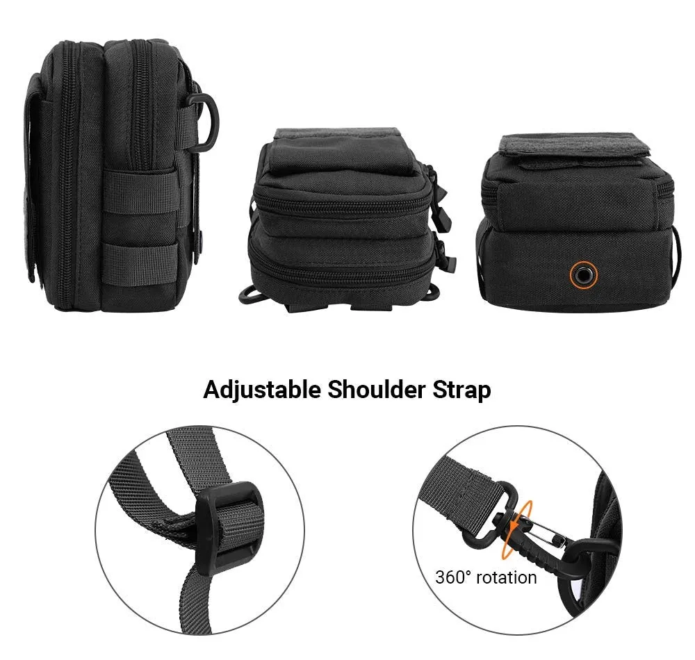 1000D Tactical MOLLE Shoulder Pouch Waist Bag Waterproof