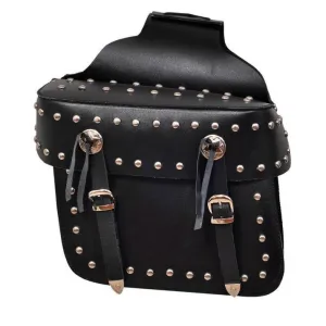 101 Studded Concho Motorcycle Leather Saddle Bag