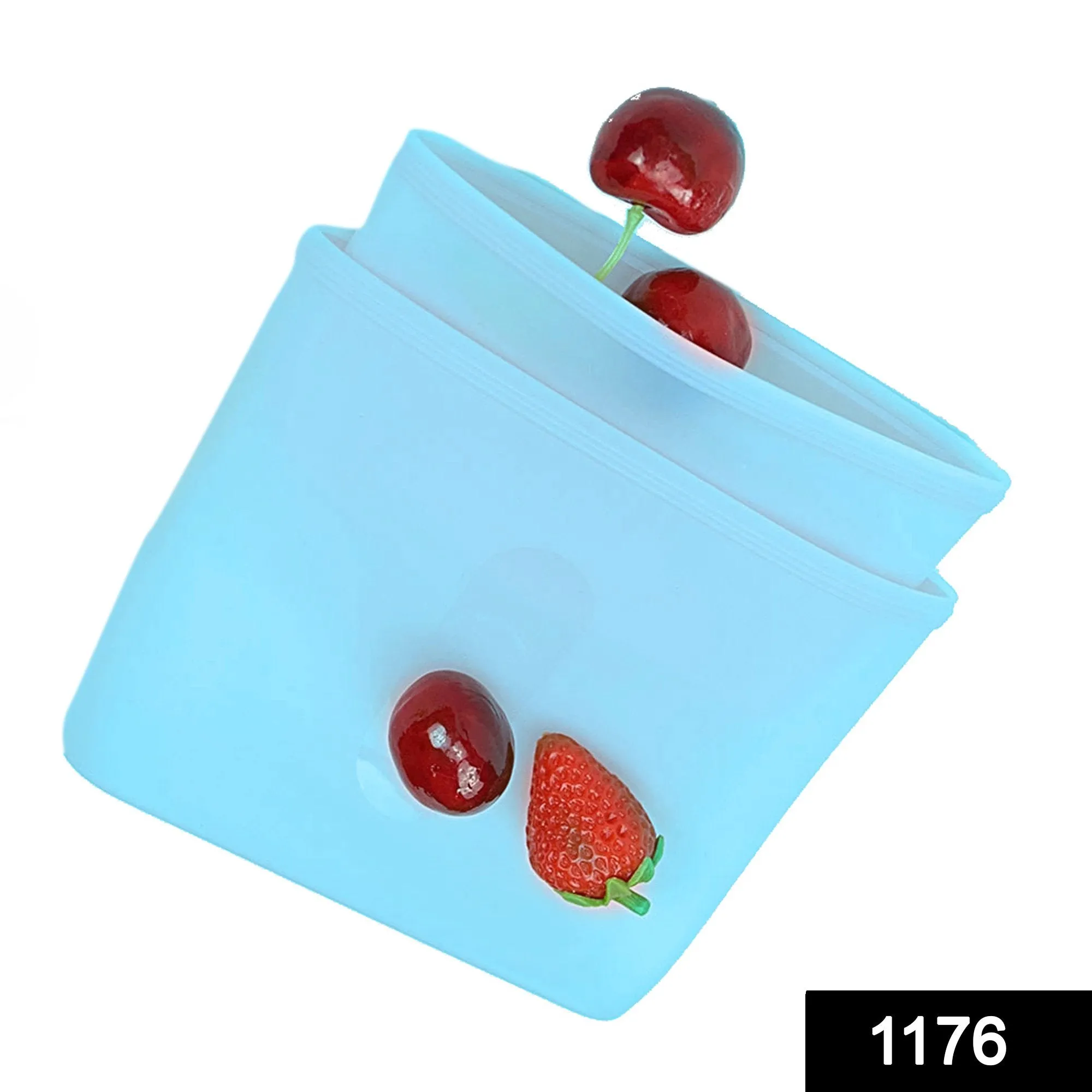 1176 Reusable Airtight Seal Storage Freezer Leak-Proof Silicone Food Bag (Pack of 2) (350ml & 750ml)