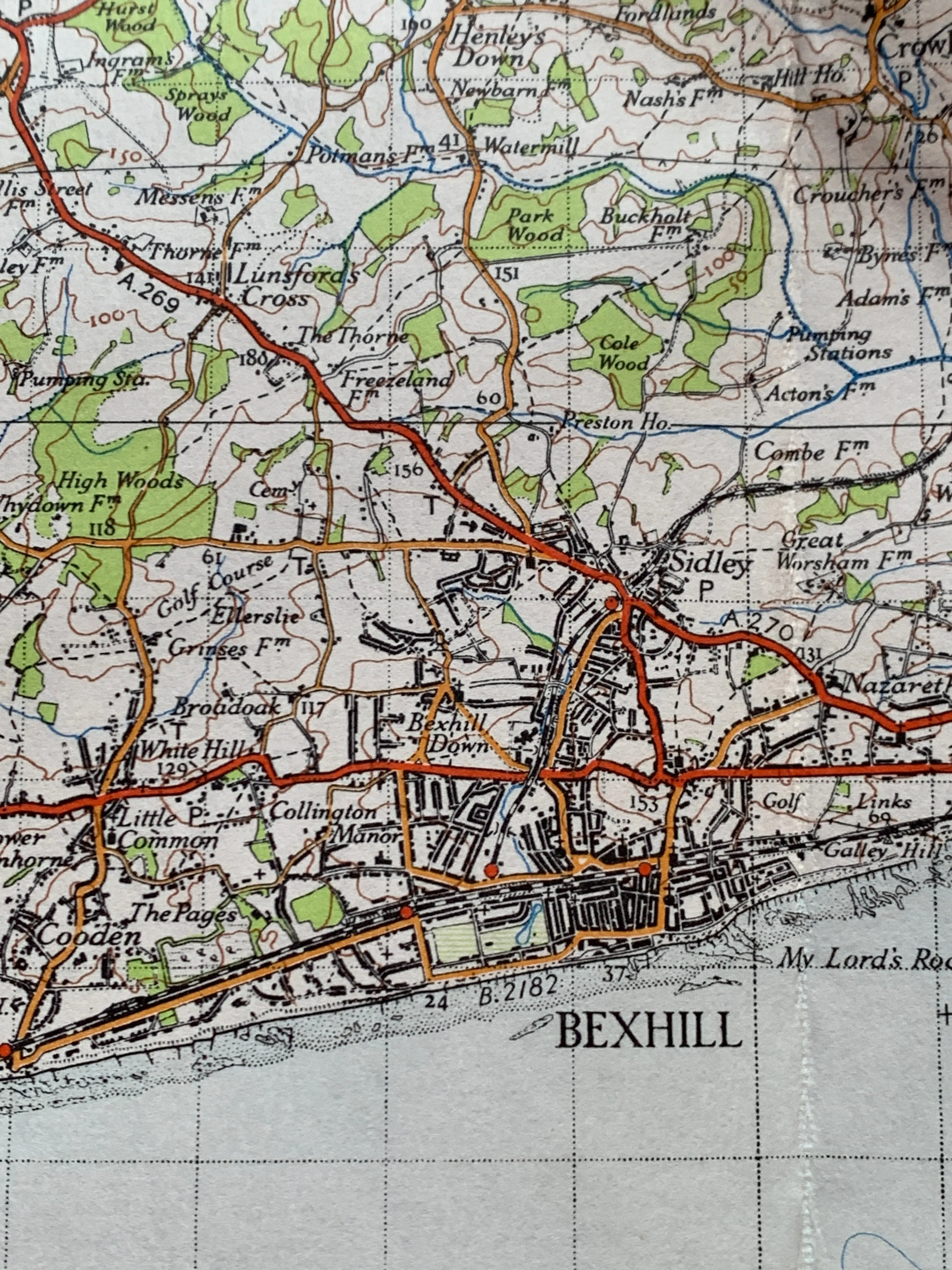 1940s ORDNANCE SURVEY Map of Hastings