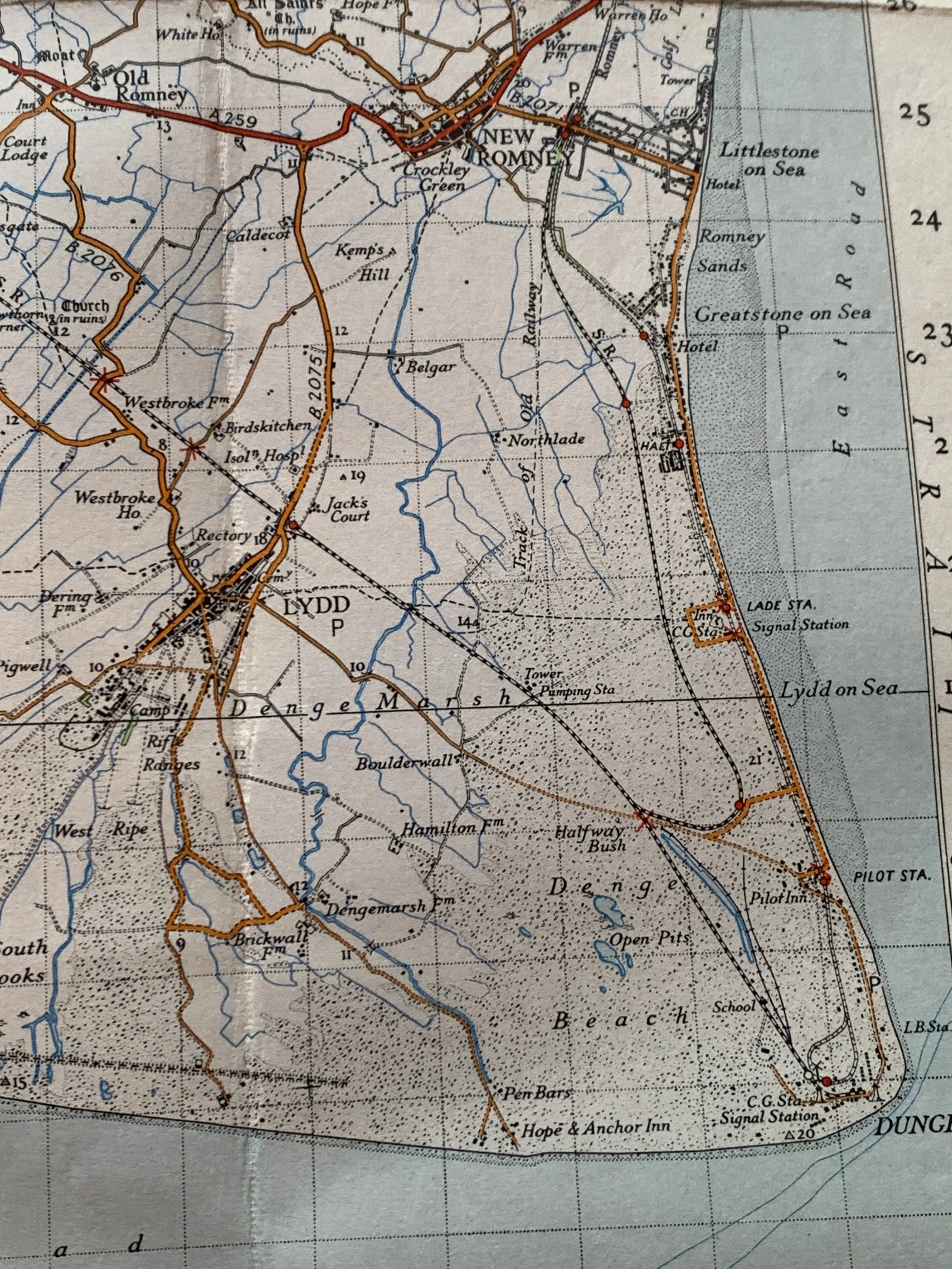 1940s ORDNANCE SURVEY Map of Hastings