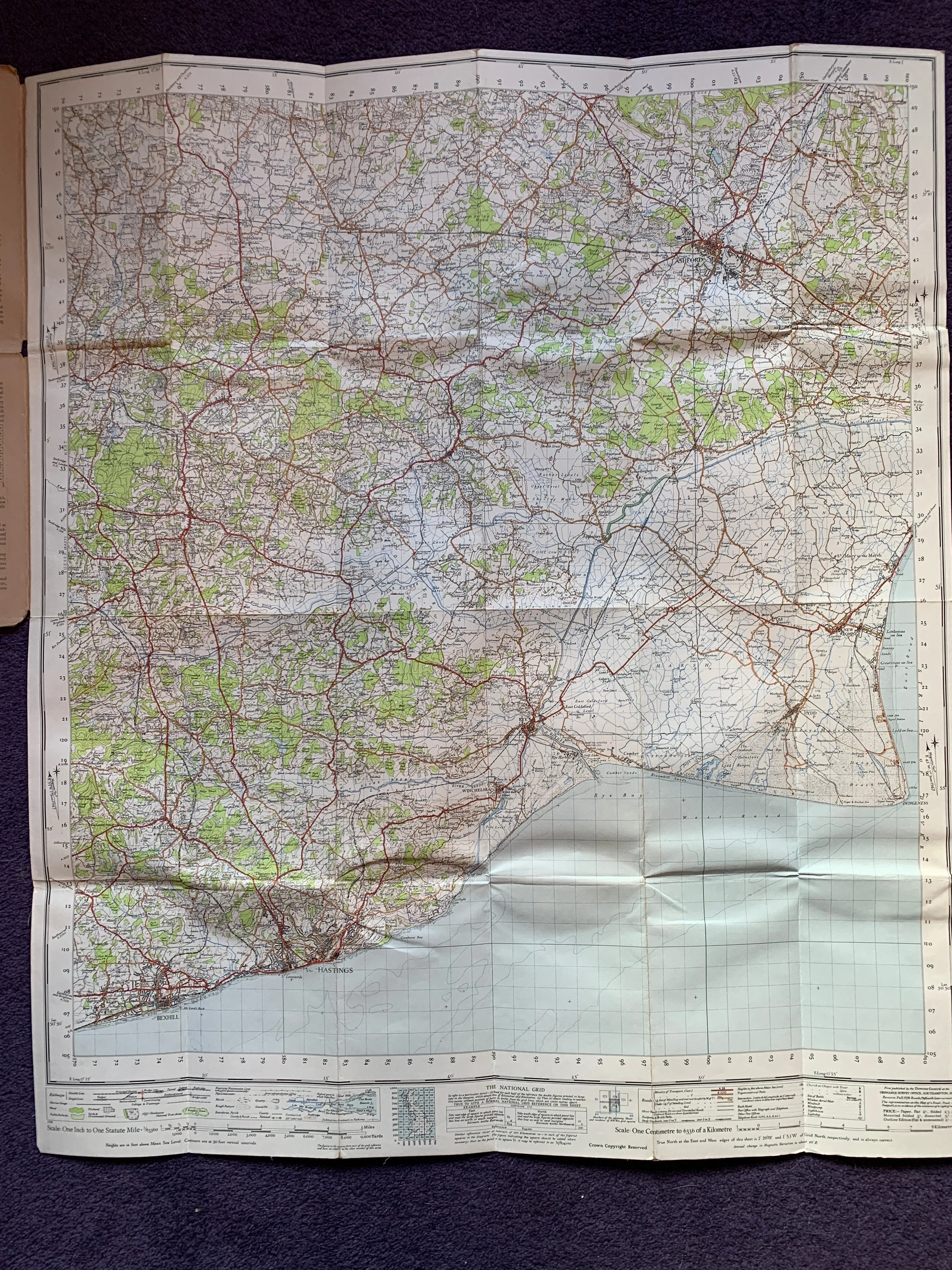 1940s ORDNANCE SURVEY Map of Hastings