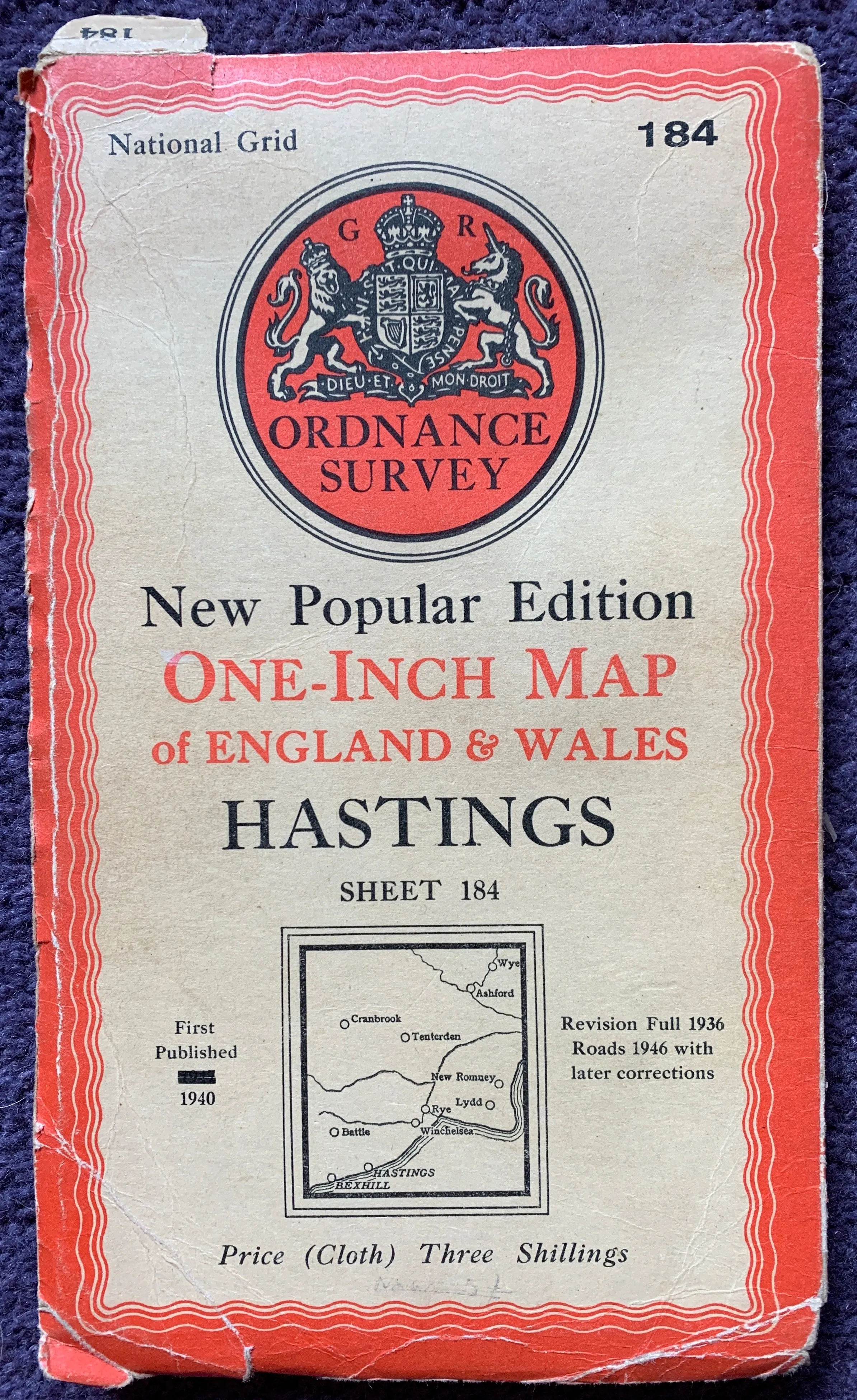 1940s ORDNANCE SURVEY Map of Hastings