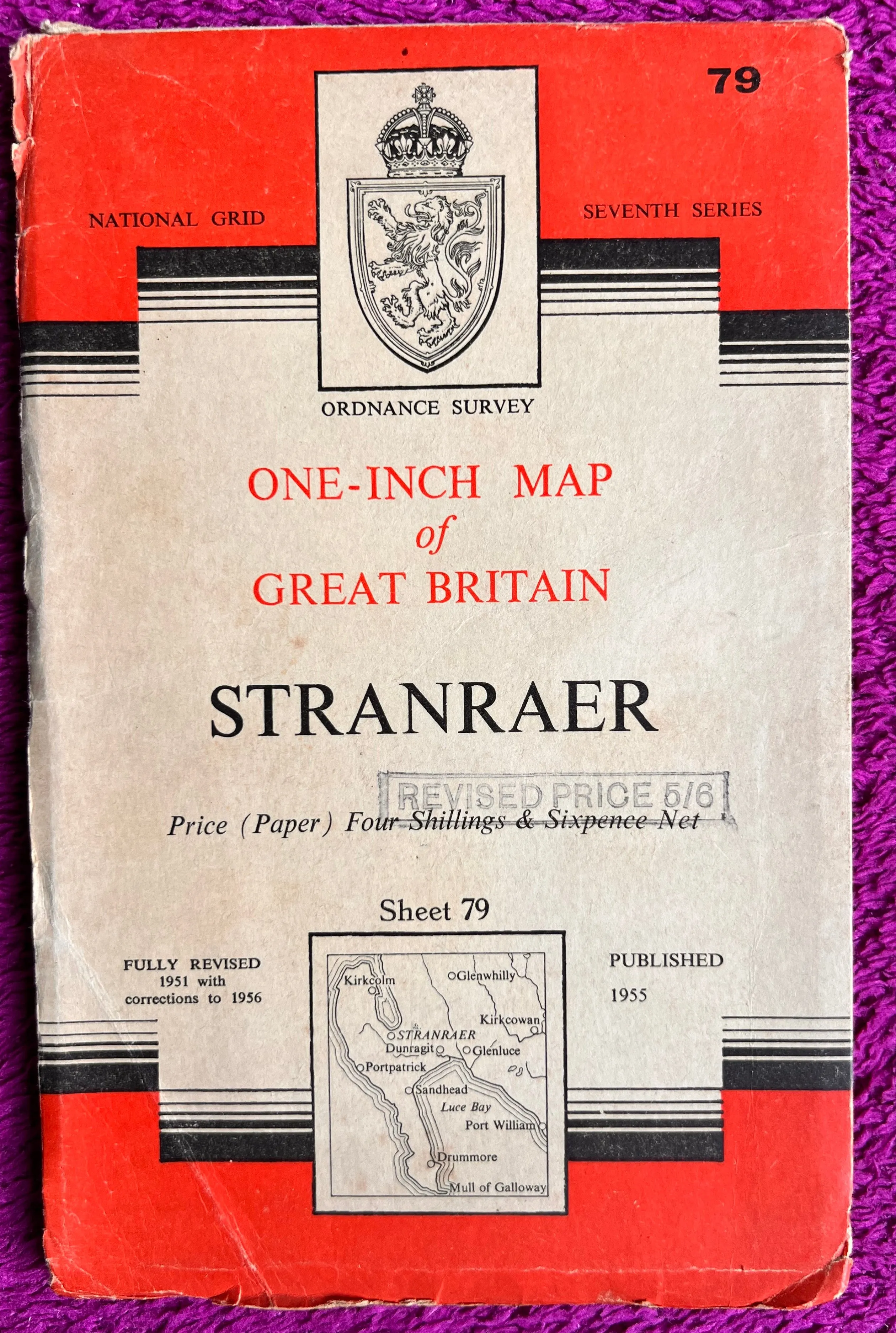 1950s One Inch ORDNANCE SURVEY Map of STRANRAER Sheet 79