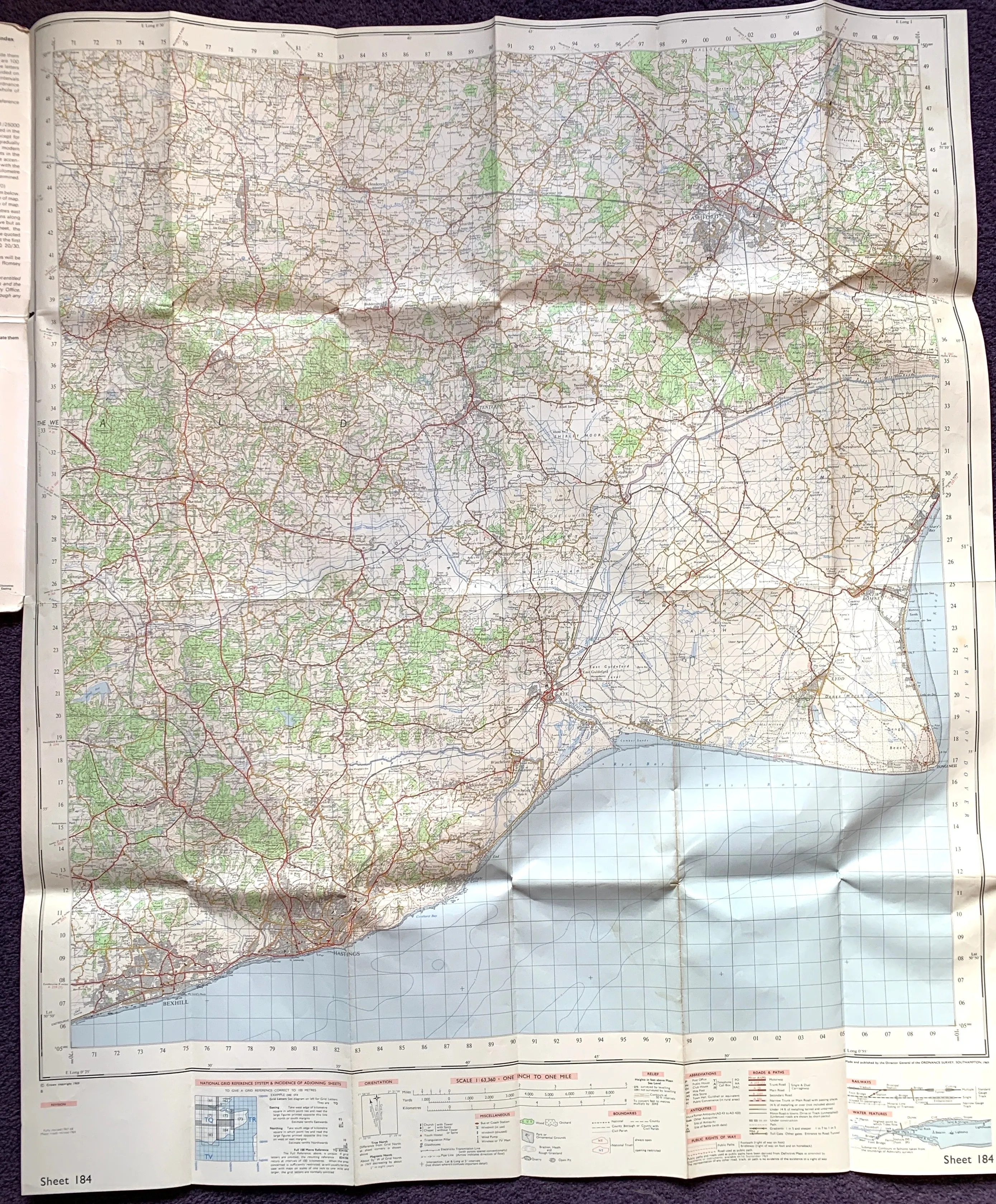 1960s ORDNANCE SURVEY Map of Hastings