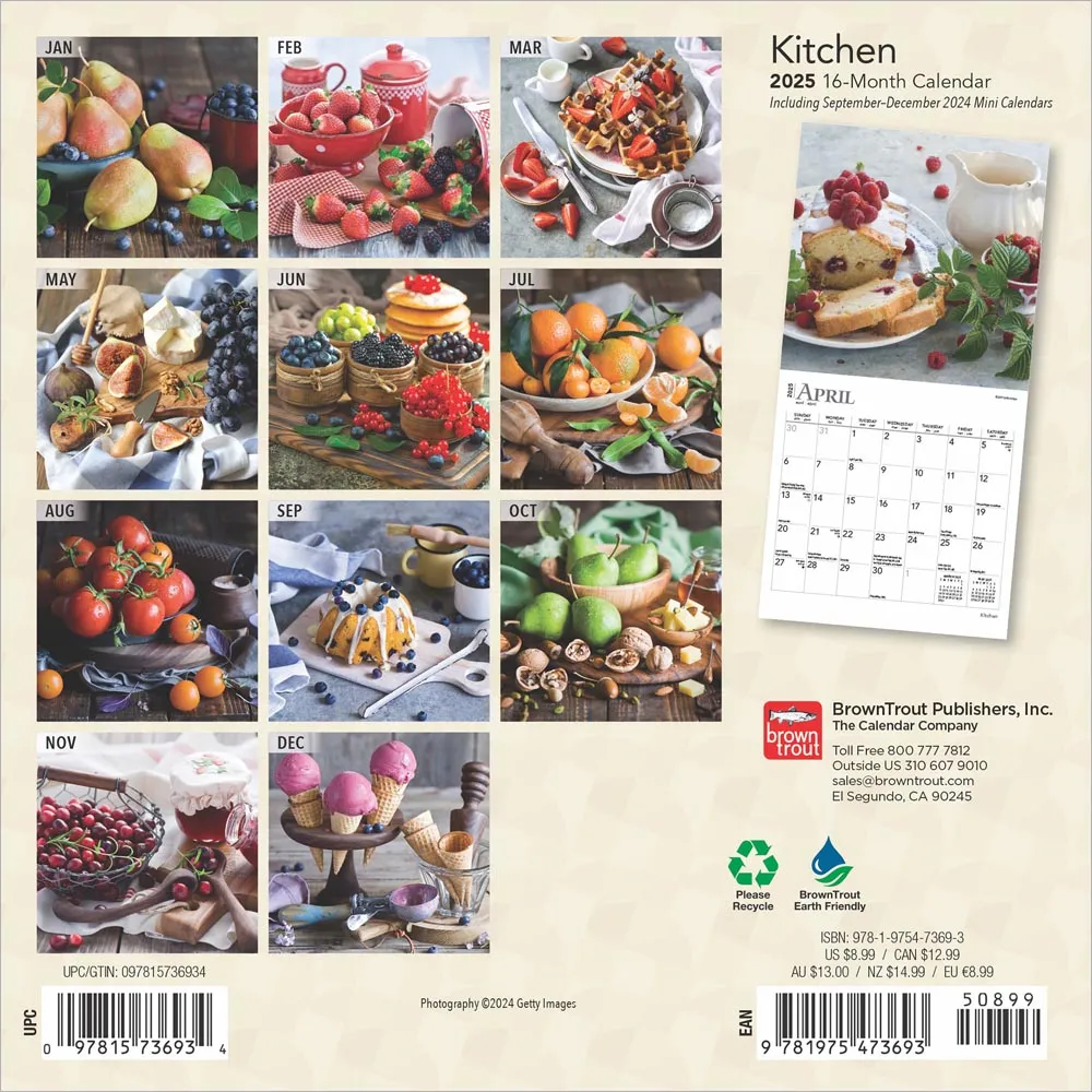 2025 Kitchen Mini Wall Calendar