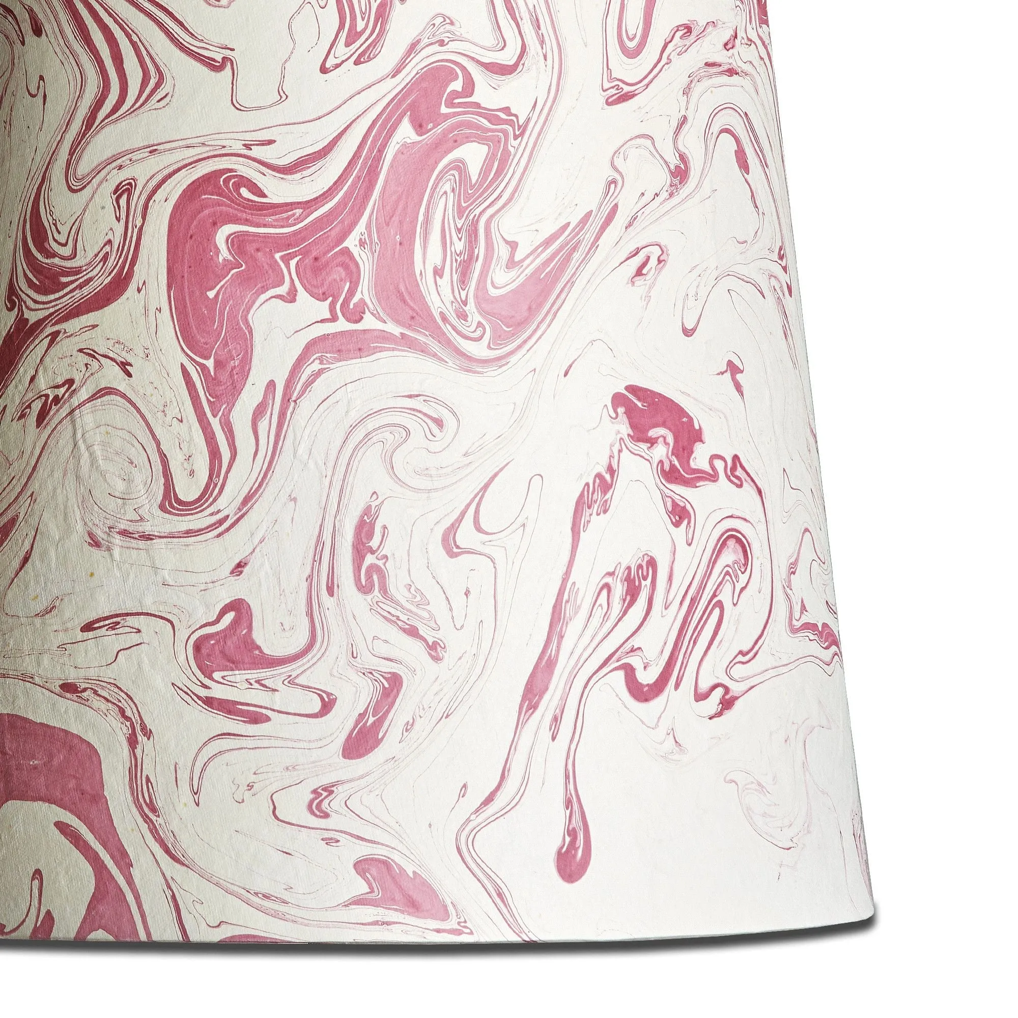 20cm tall tapered hand made marbled paper shade in red tanaro