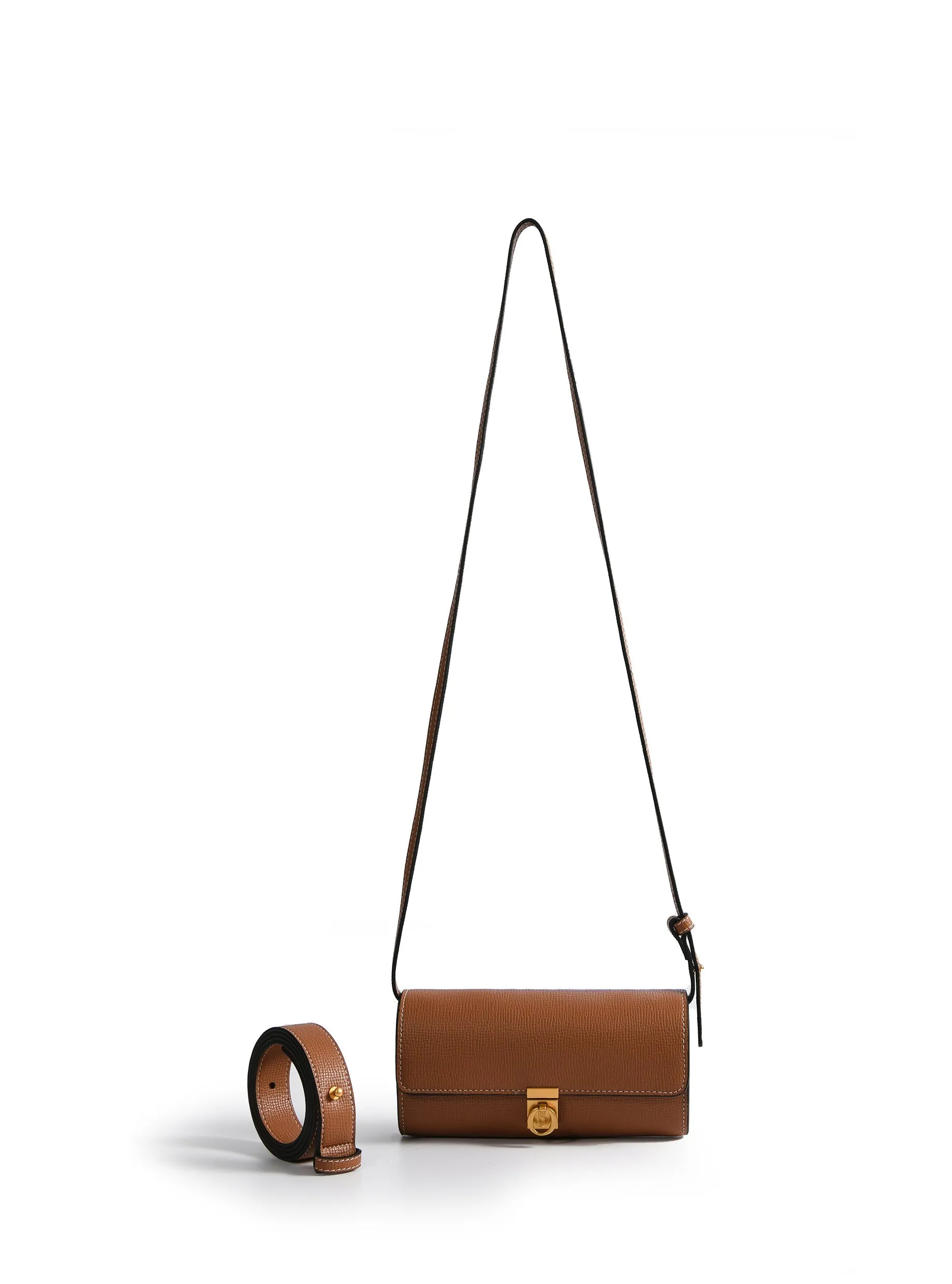 3-way Convertible Belt Crossbody Pencil Bag, Caramel