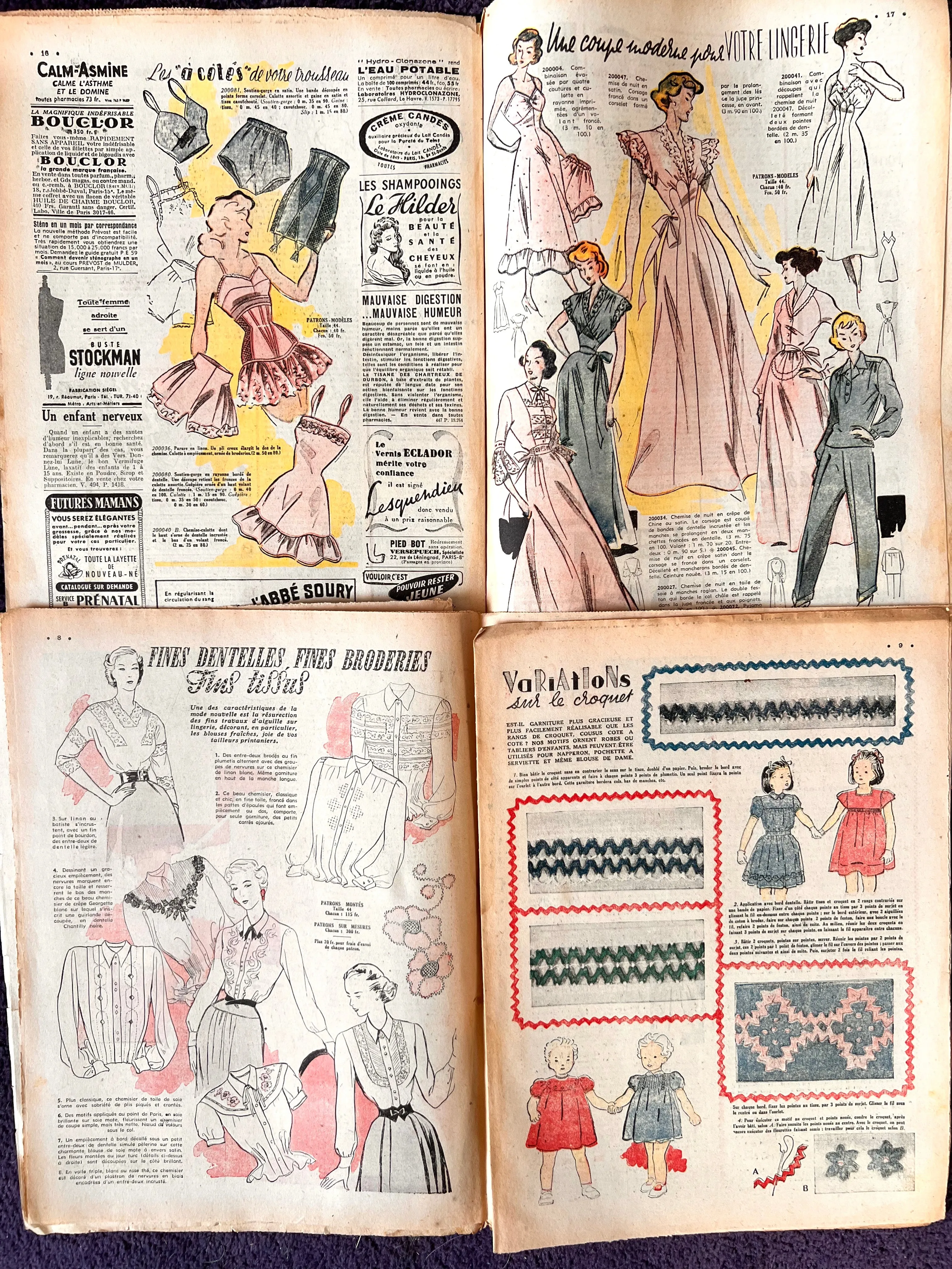 4 Part Copies of French Le Petit Echo de la Mode from 1949