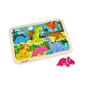 7 Piece Dinosaurs Wooden Chunky Puzzle