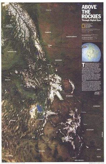 Above the Rockies Wall Map by National Geographic (1995)