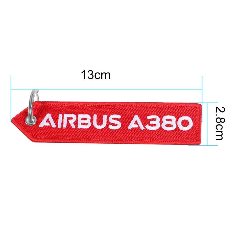 AIRBUS A380 EMBROIDERY KEY RING CHAINS