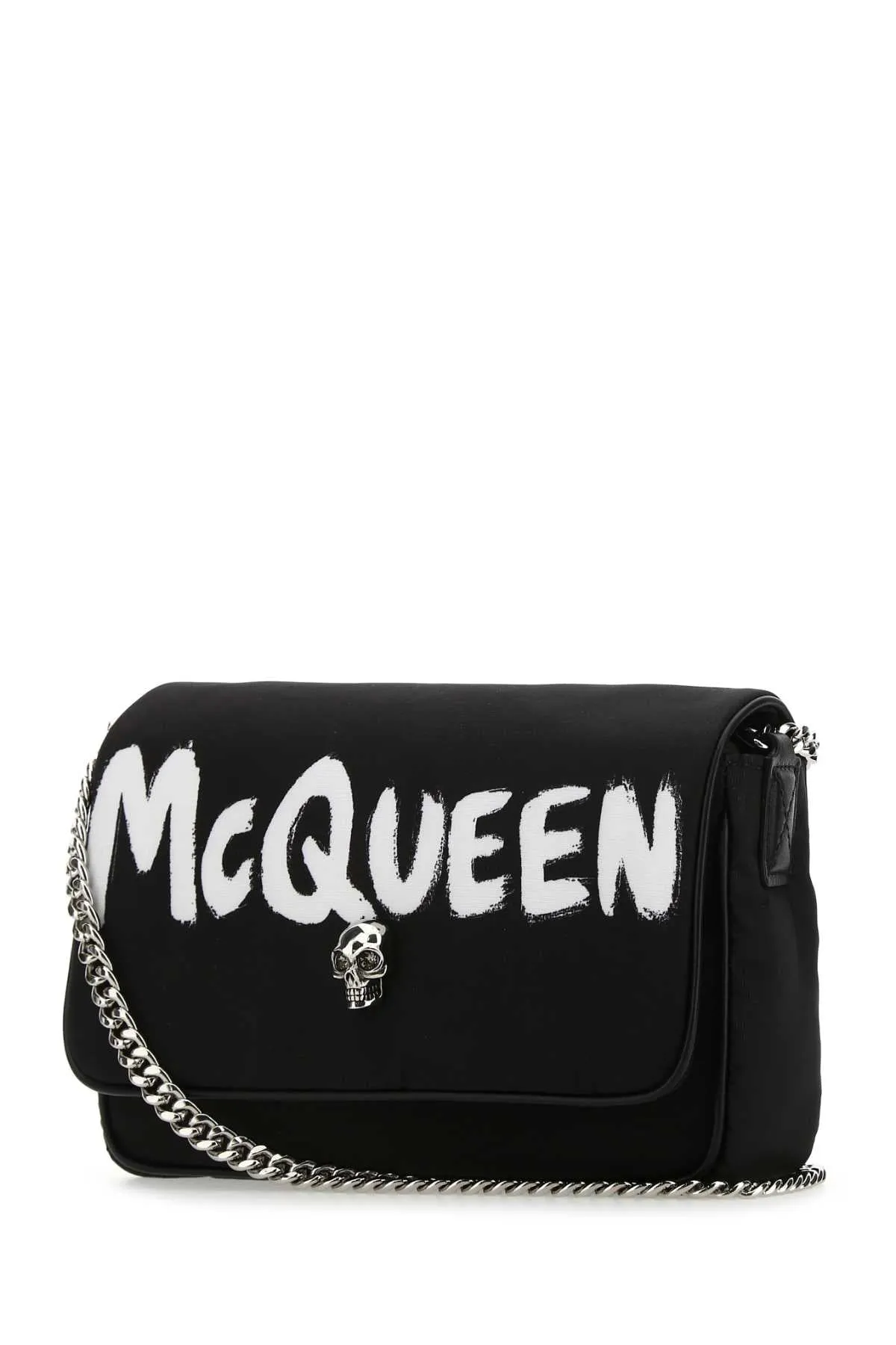 Alexander McQueen Graffiti Logo Printed Shoulder Bag