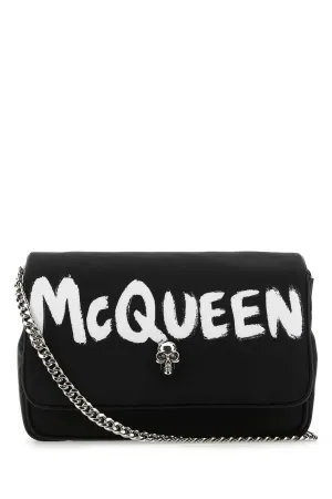 Alexander McQueen Graffiti Logo Printed Shoulder Bag