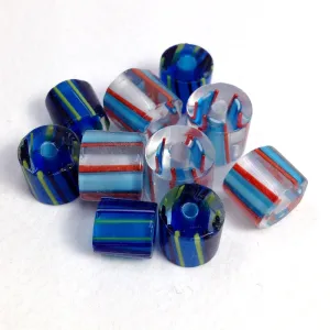 Arbee Glass Beads, Blue/Aqua Mix- 10mm