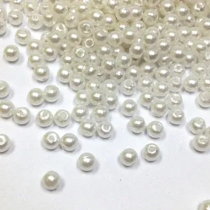 Arbee Round Beads, White- 6mm