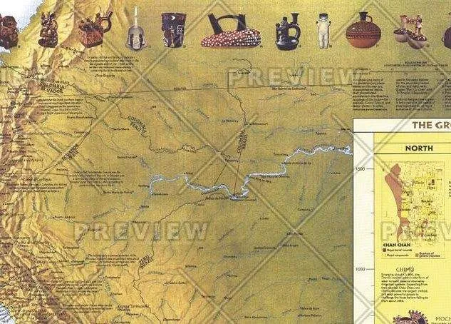 Archaeology of South America (1982) Wall Map by National Geographic