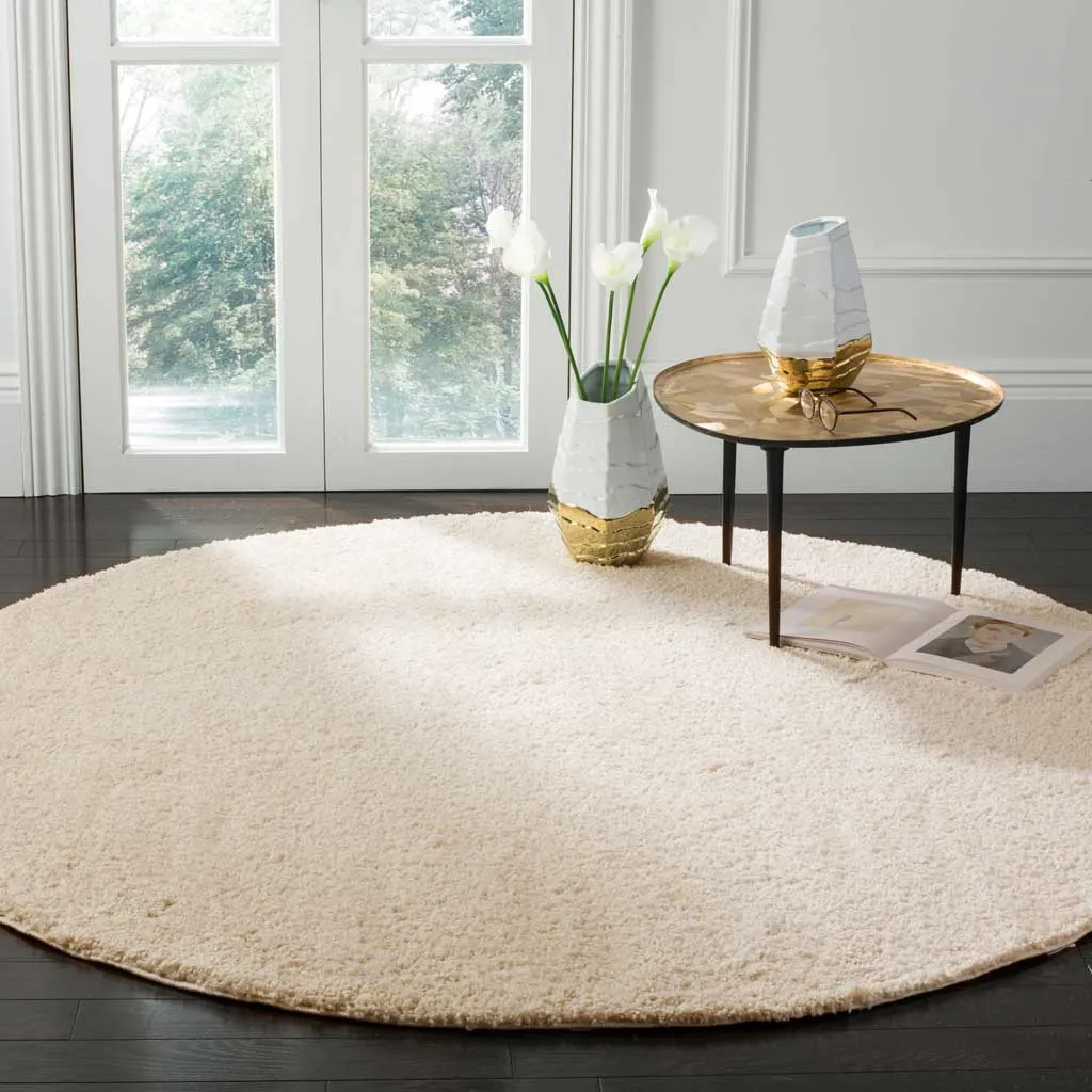 Arizona Shag Creme Round Rug