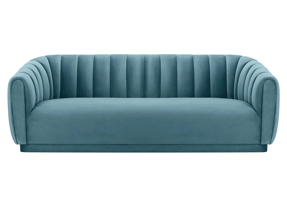 Arno Contemporary Sea Blue Velvet Sofa