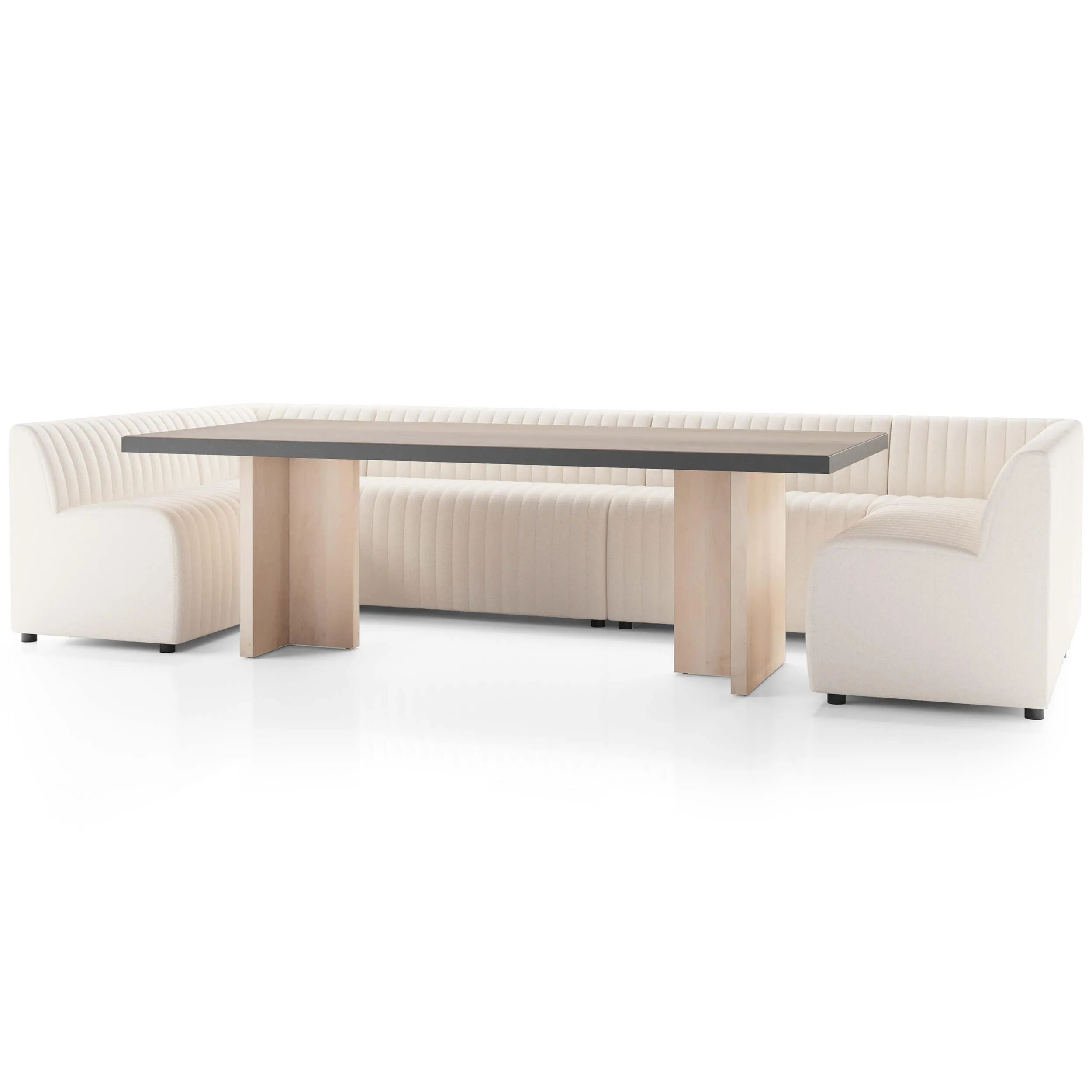 Augustine 144" Dining U-Shape Banquette, Capri Oatmeal