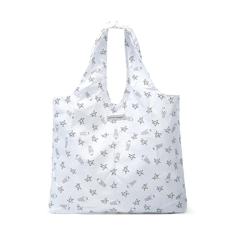 Baa Baa Sheepz Reusable Shopping Bag Small Star & Sheepz White