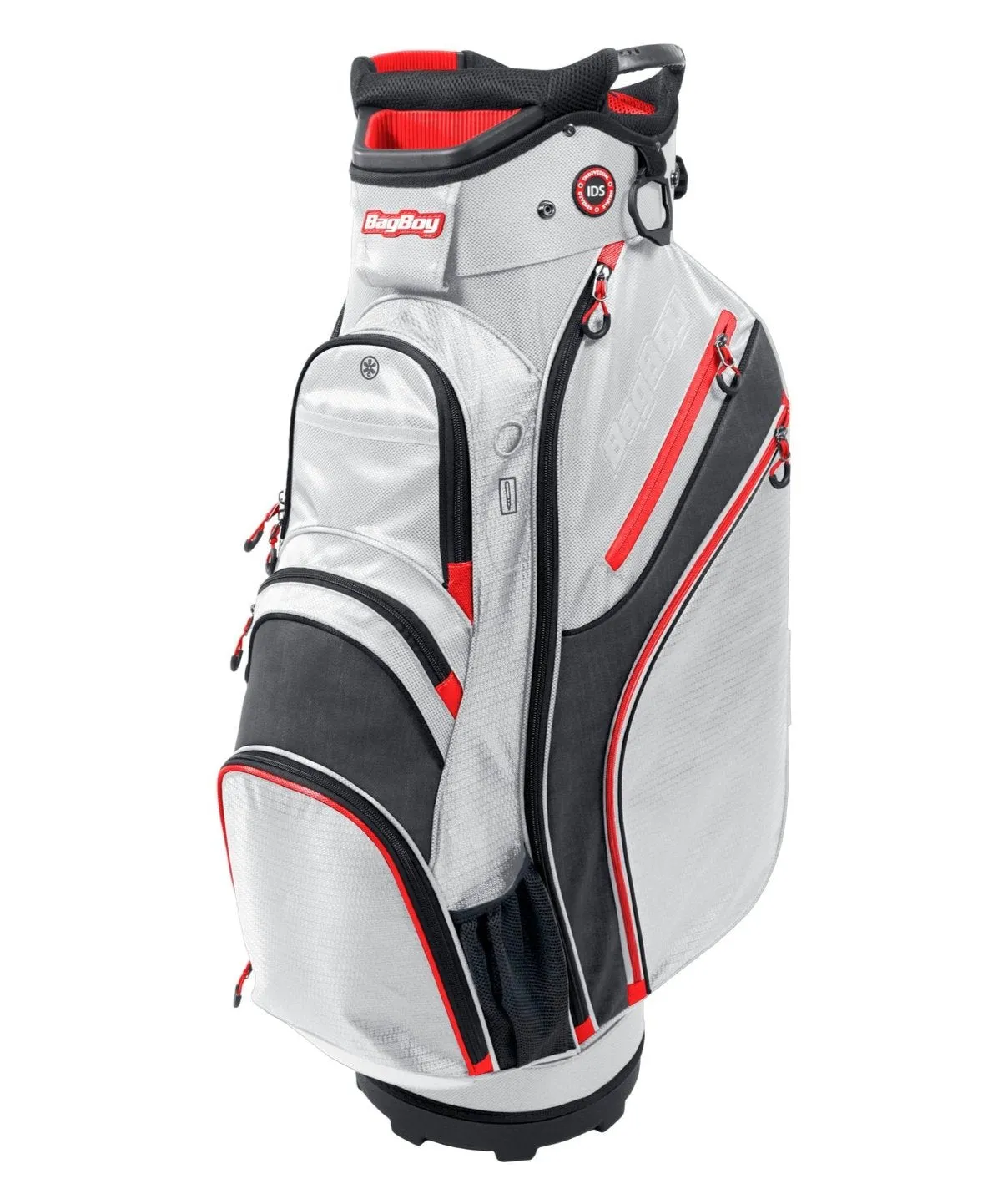 BagBoy Chiller Golf Cart Bag White/Charcoal/Red