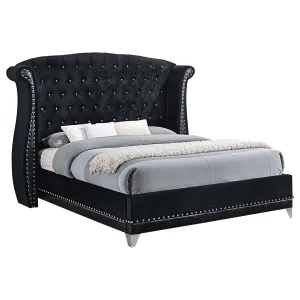 Barzini Eastern King Tufted Upholstered Bed Black