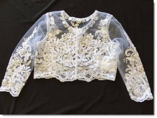 Beaded long sleeve bolero