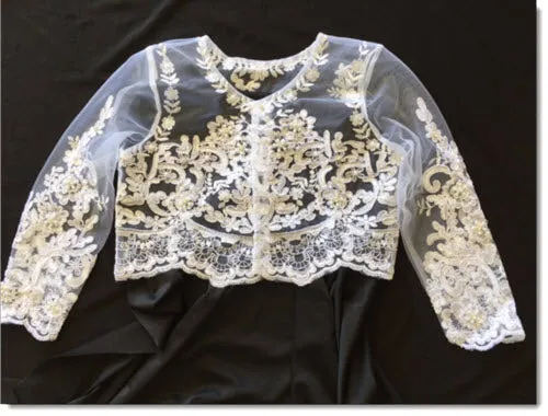 Beaded long sleeve bolero