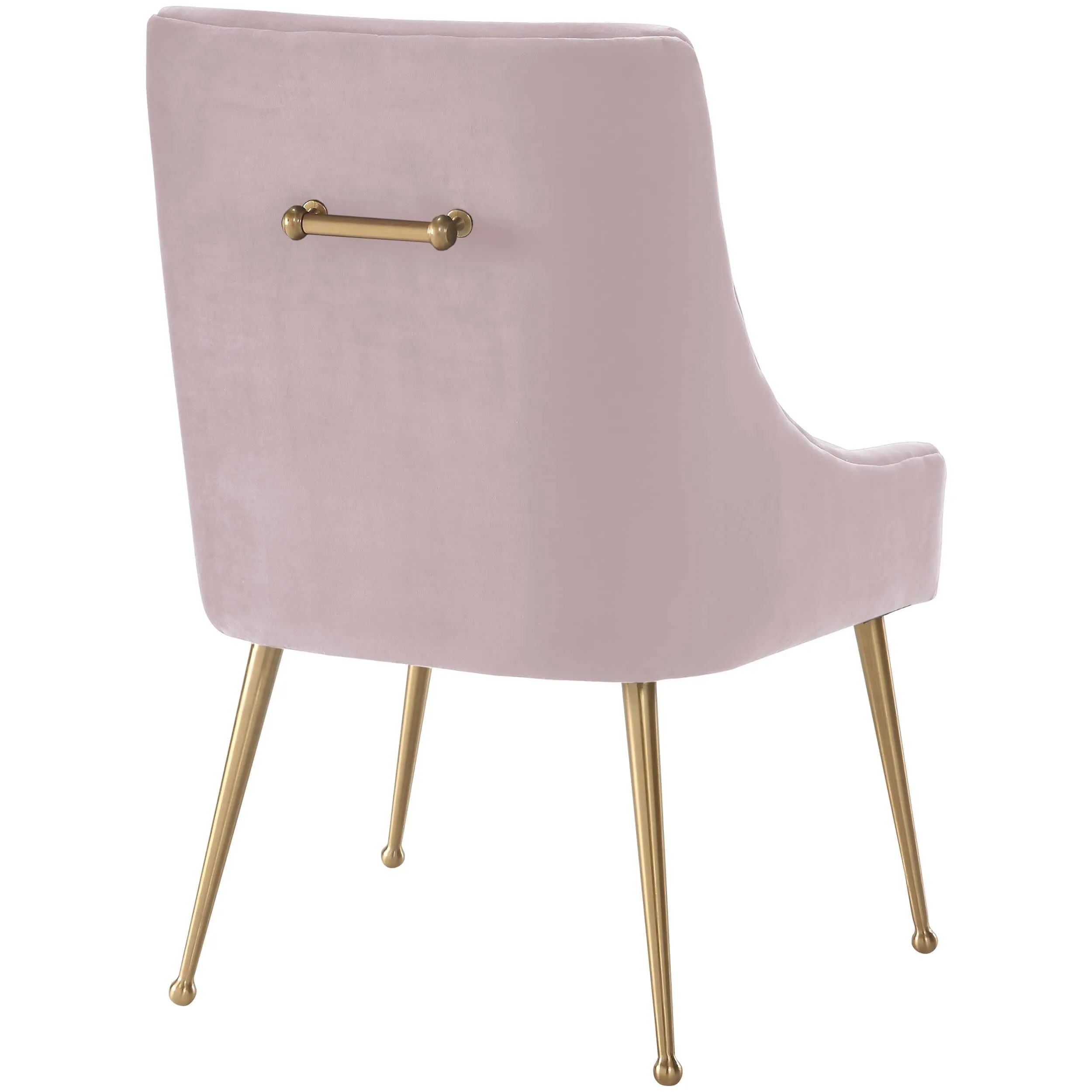 Beatrix Side Chair, Blush/Brushed Gold Base