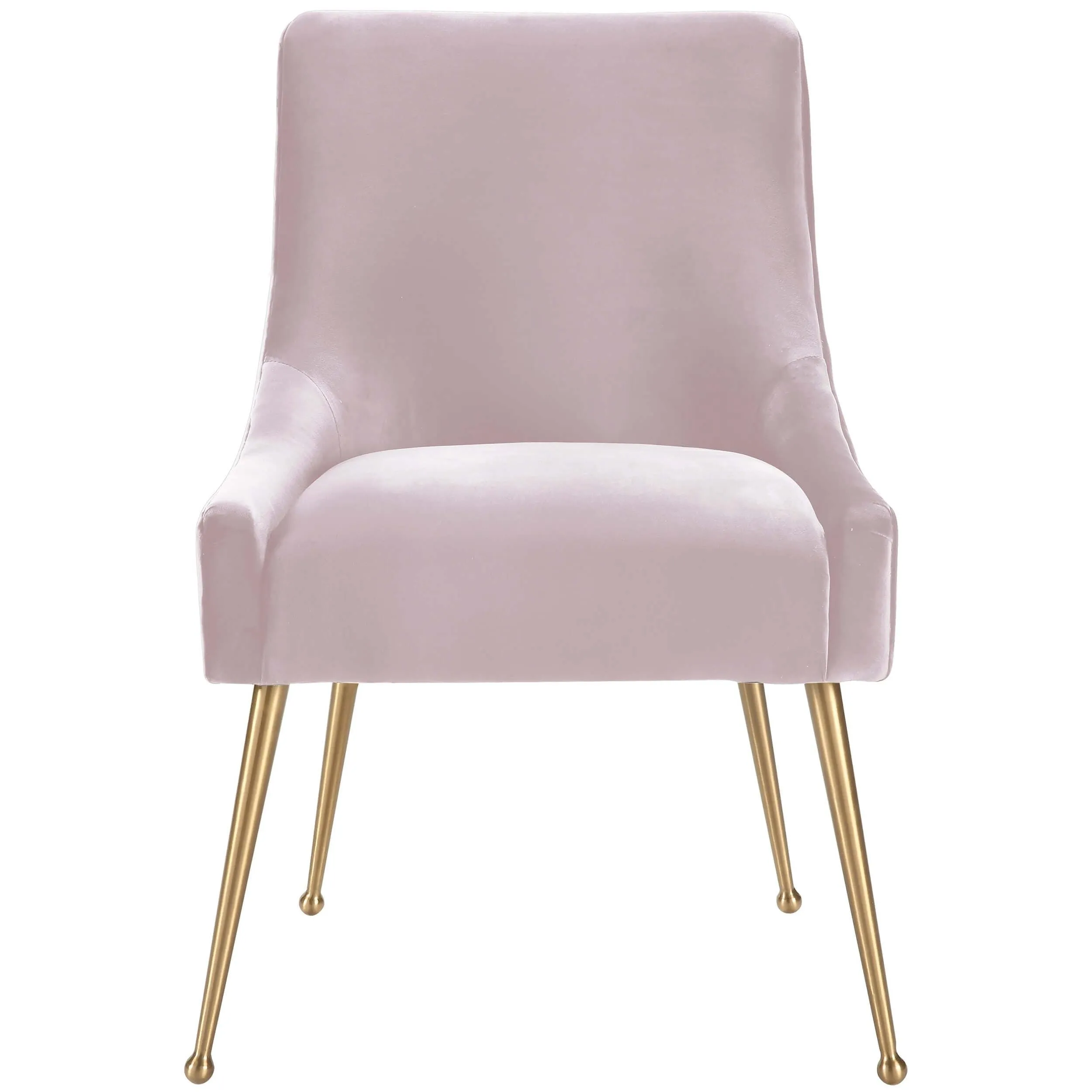 Beatrix Side Chair, Blush/Brushed Gold Base