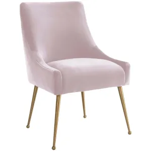 Beatrix Side Chair, Blush/Brushed Gold Base