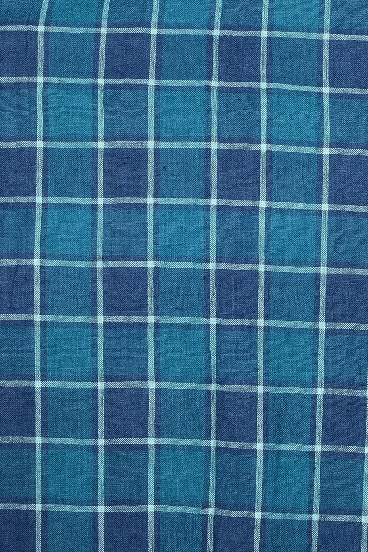 Blue Bayou Plaid Hand Loom Cotton Shirt