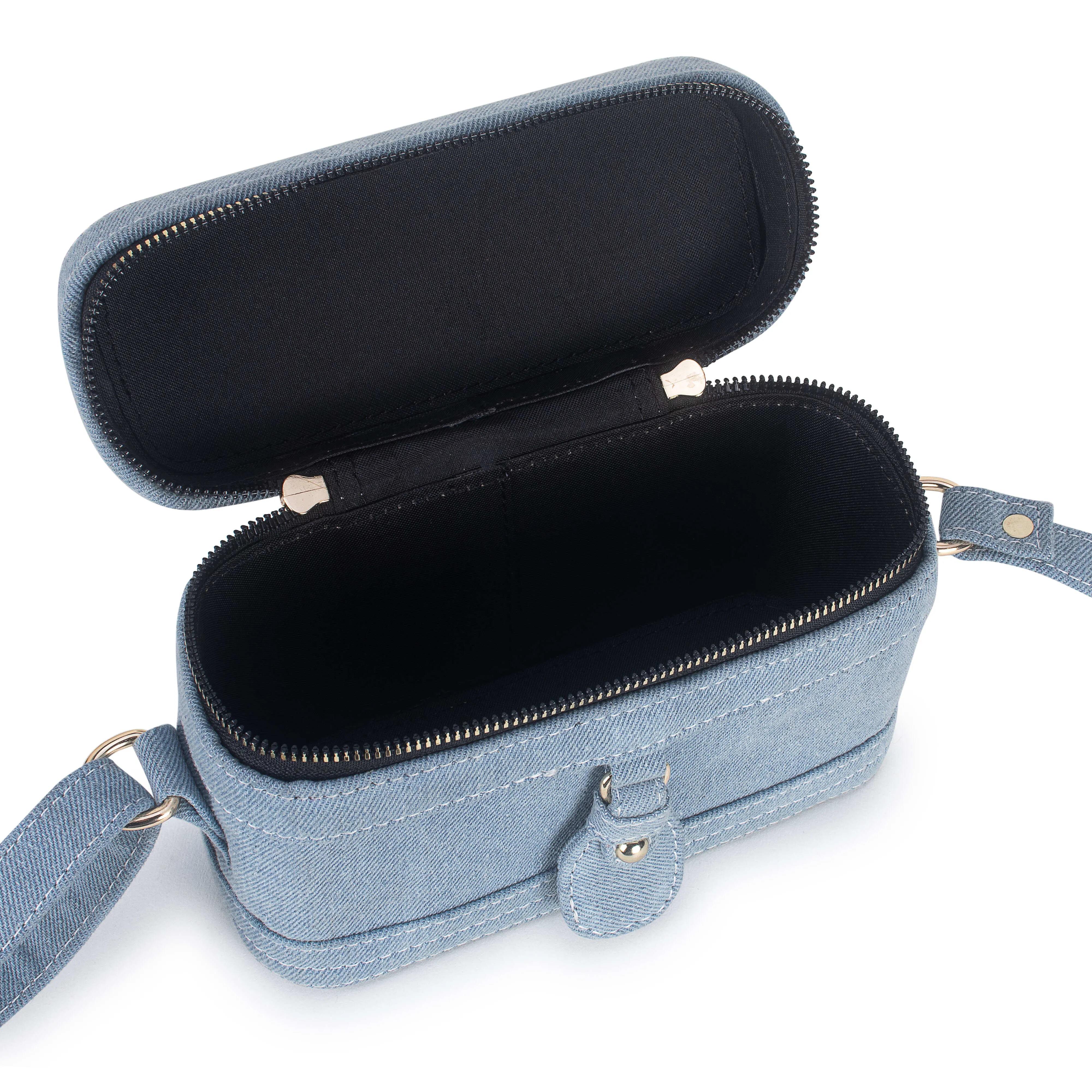 Blue Denim Bucket Sling Bag