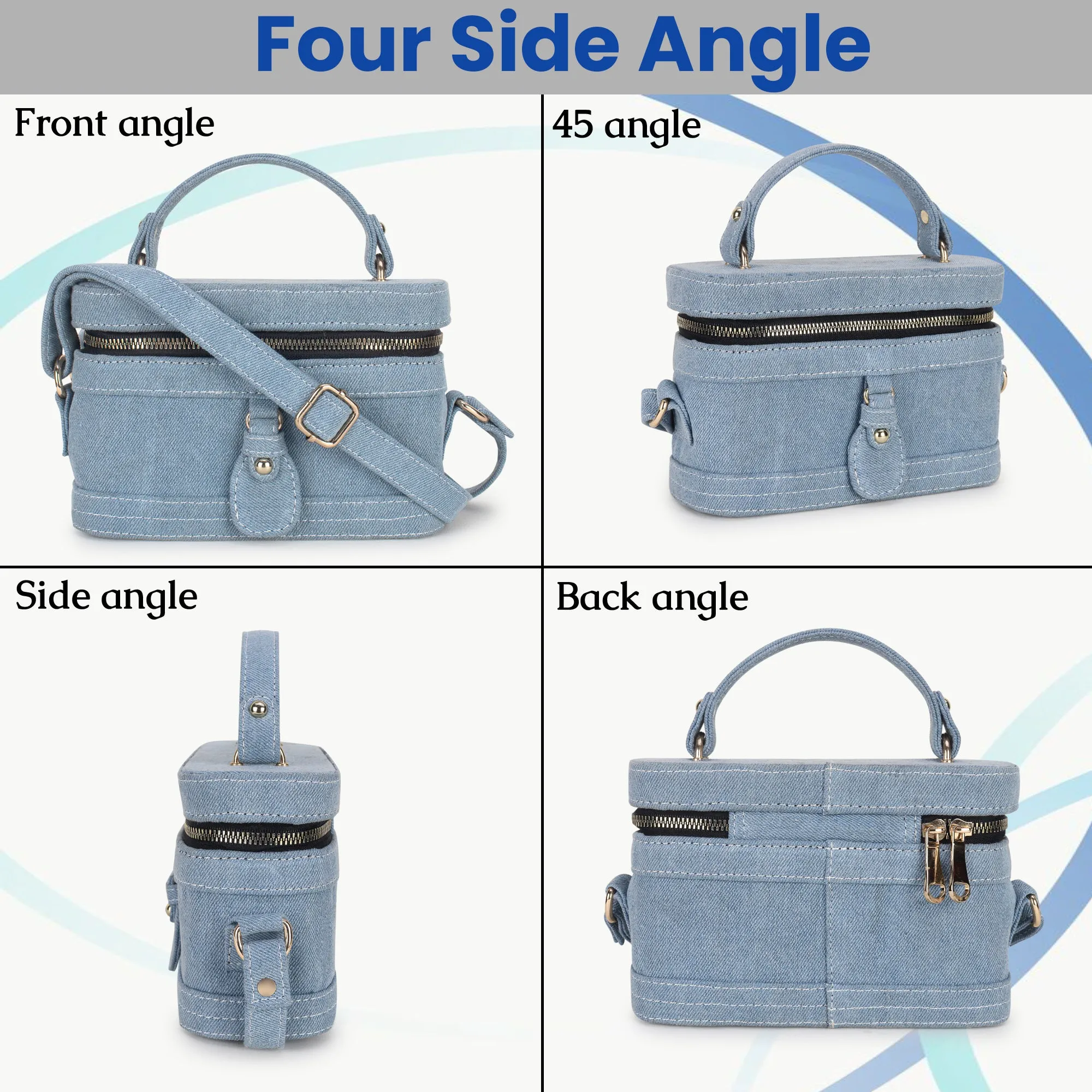 Blue Denim Bucket Sling Bag