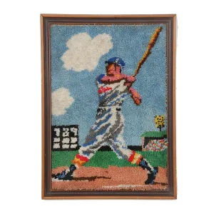 Blue Sky Baseball Yarn Art