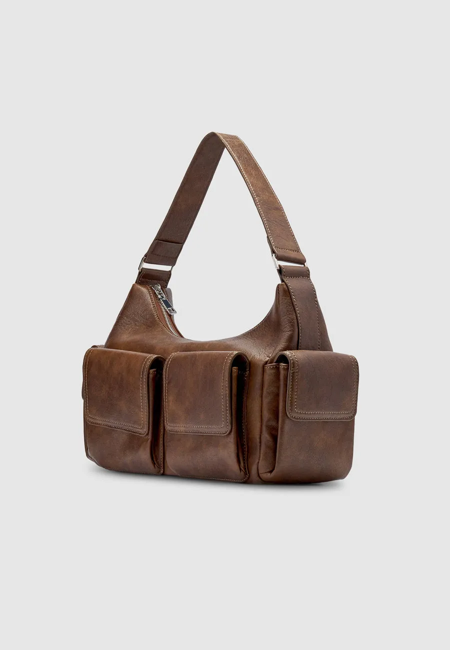 Brie Leon Rae Pocket Bag Worn Chocolate