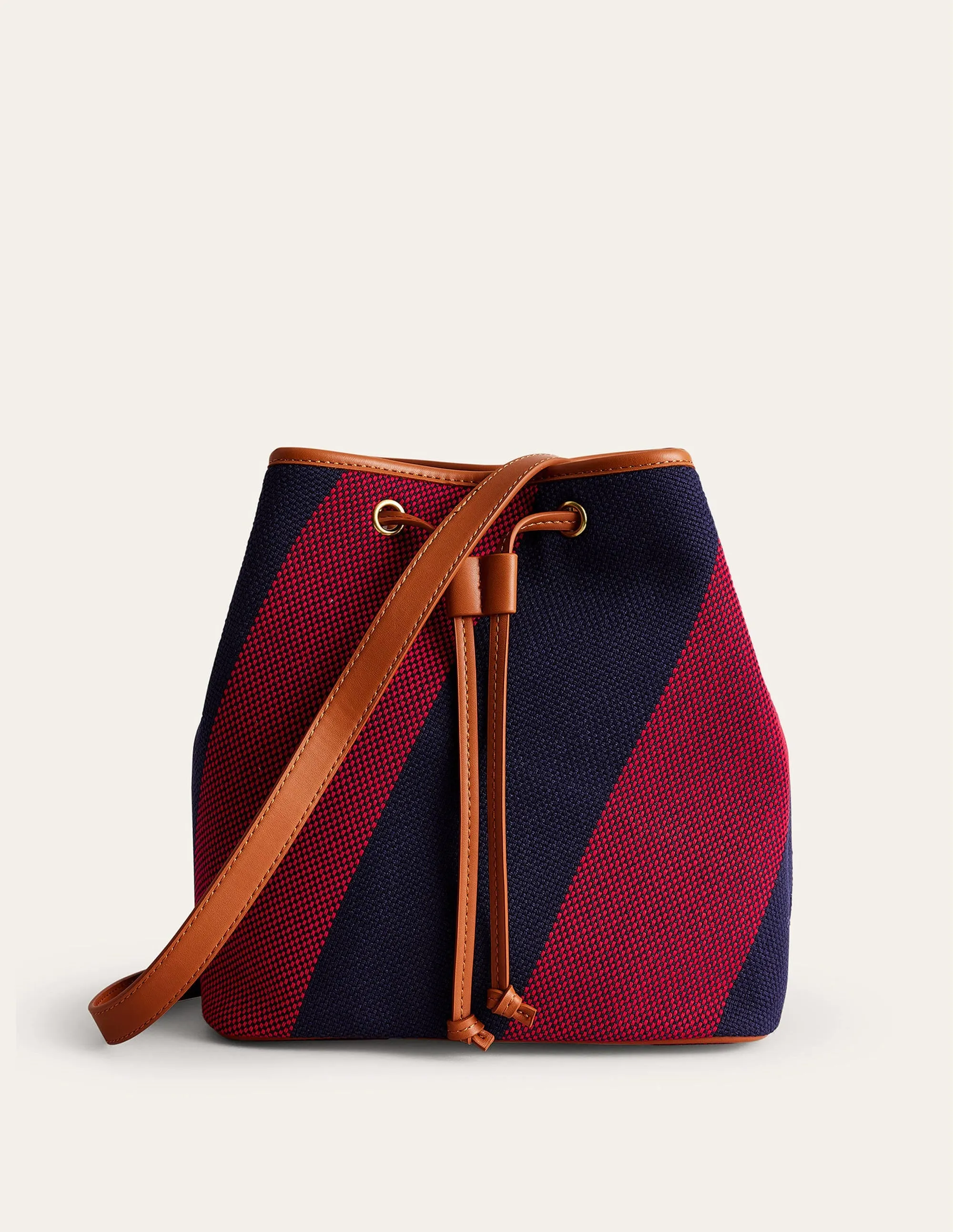 Bucket Bag-Red Navy Stripe