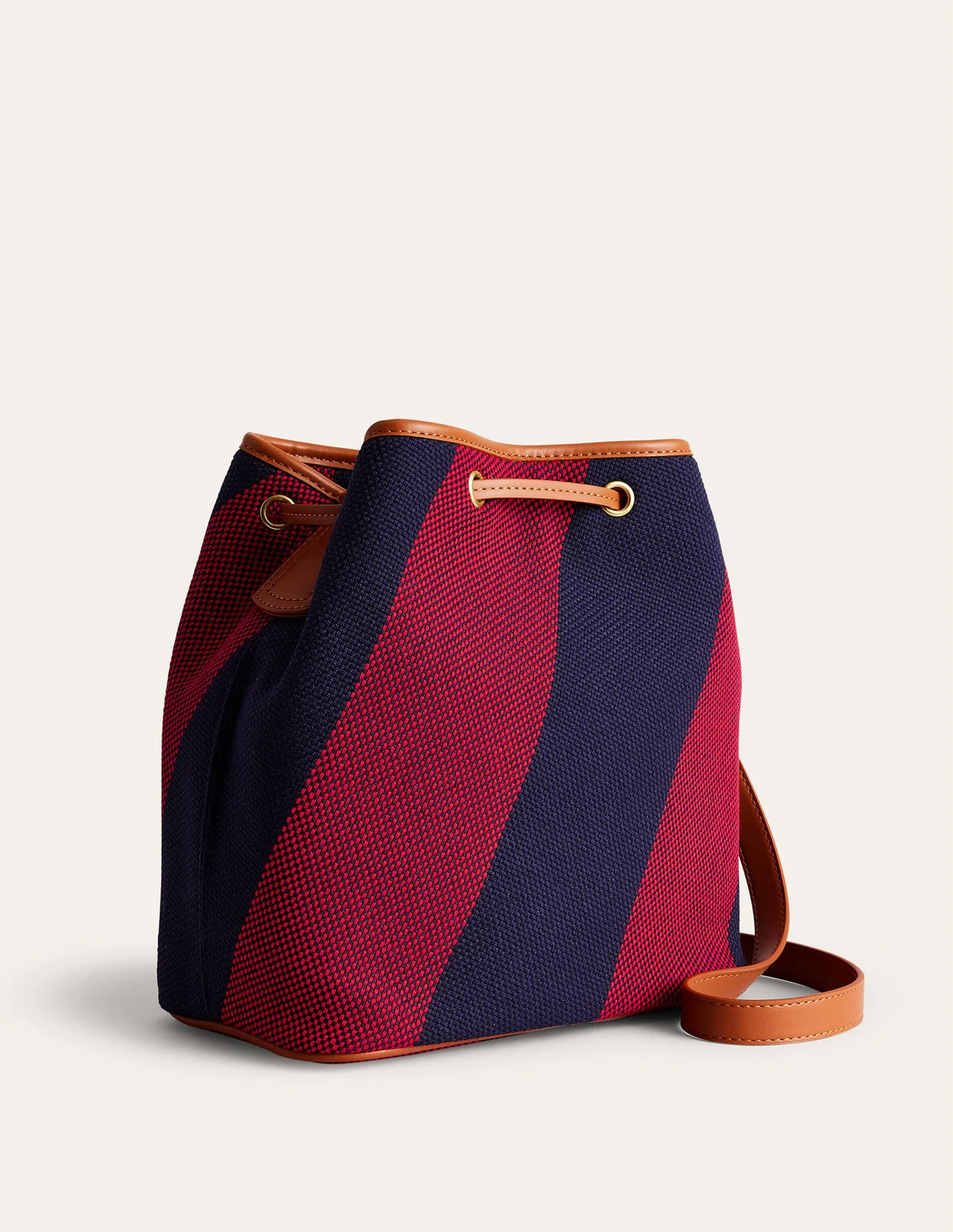 Bucket Bag-Red Navy Stripe