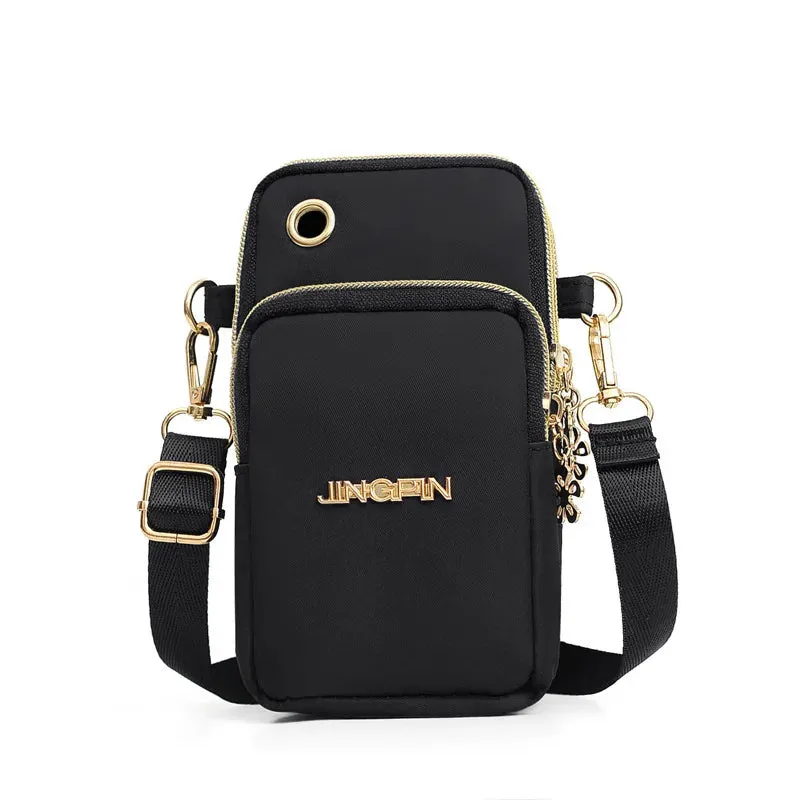 Buylor New Mobile Phone Crossbody Bags for Women Fashion Women Shoulder Bag Cell Phone Pouch With Headphone Plug 3 Layer Wallet