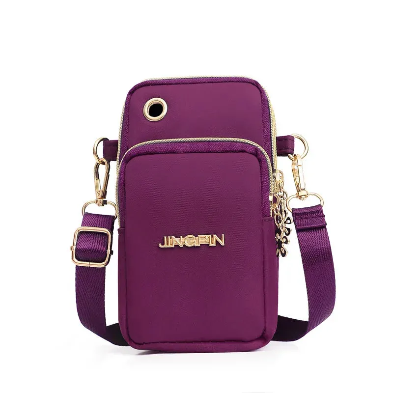 Buylor New Mobile Phone Crossbody Bags for Women Fashion Women Shoulder Bag Cell Phone Pouch With Headphone Plug 3 Layer Wallet