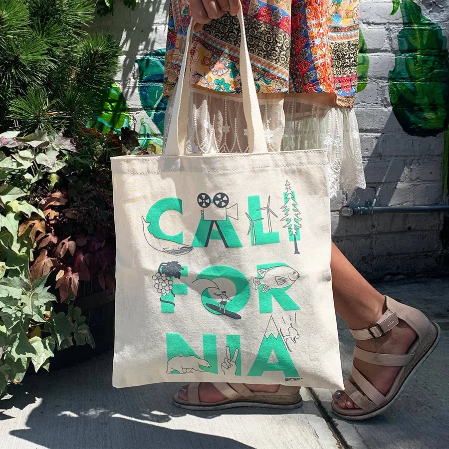 California Font Grocery Tote