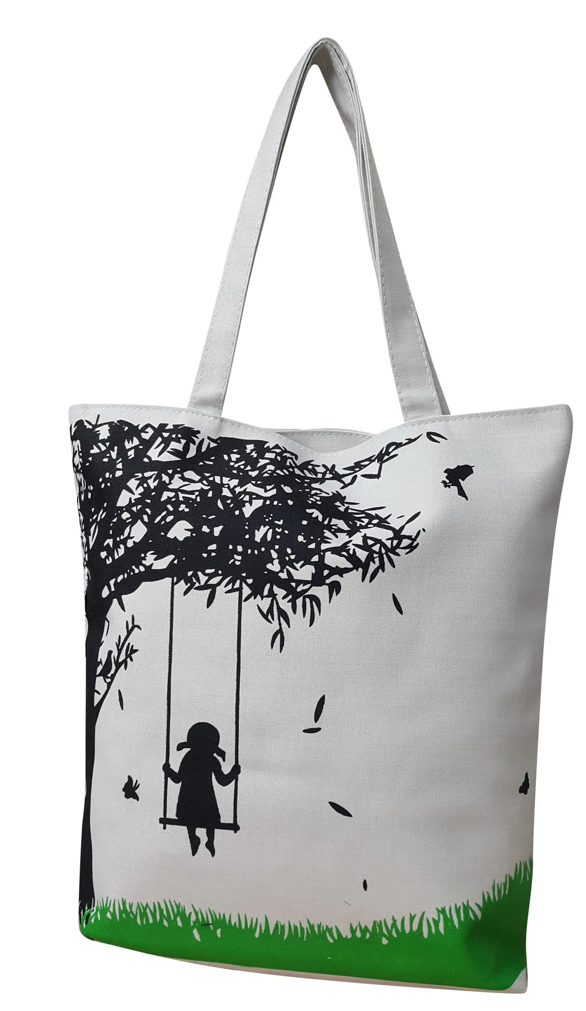 Canvas Designer Print Shopper Handbag