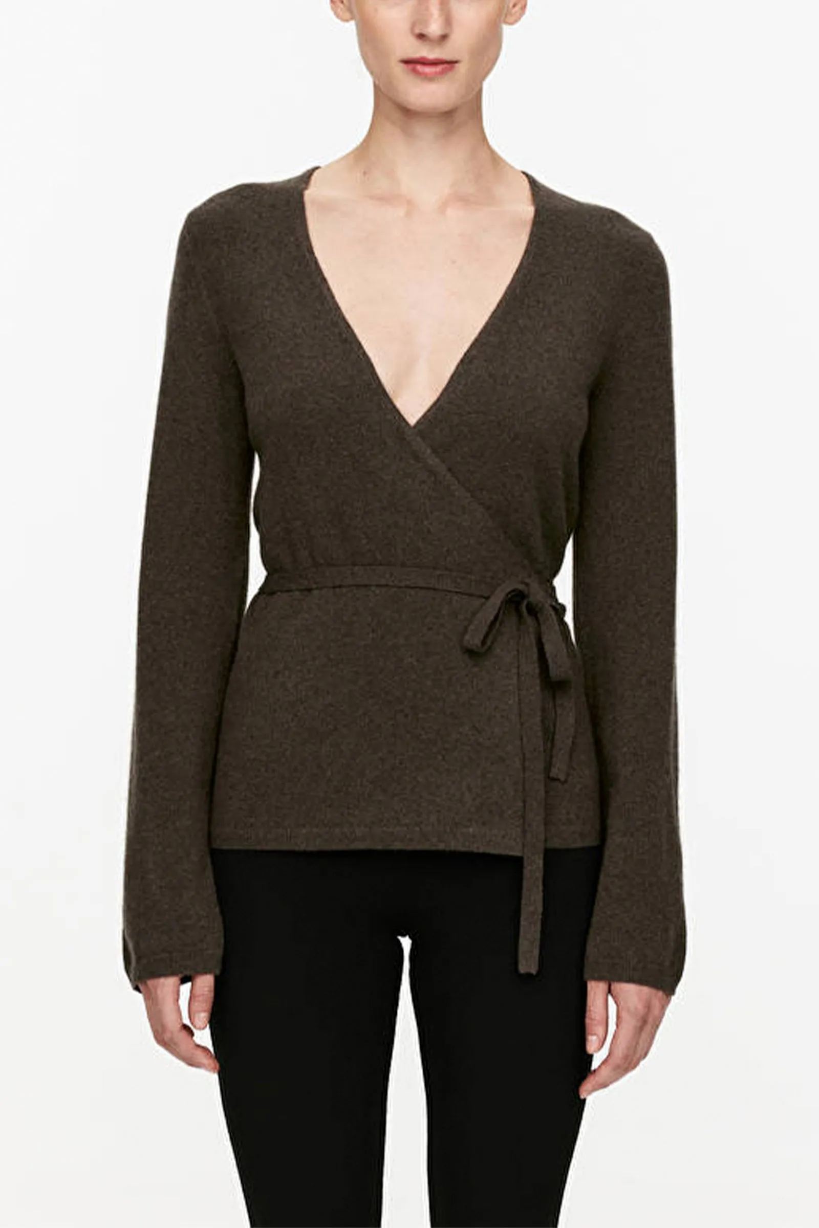 Cashmere-Wool Wrap Cardigan