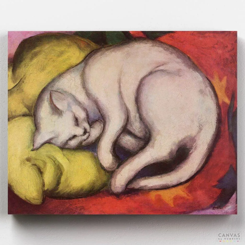 Cat on a Yellow Pillow - Paint by Numbers