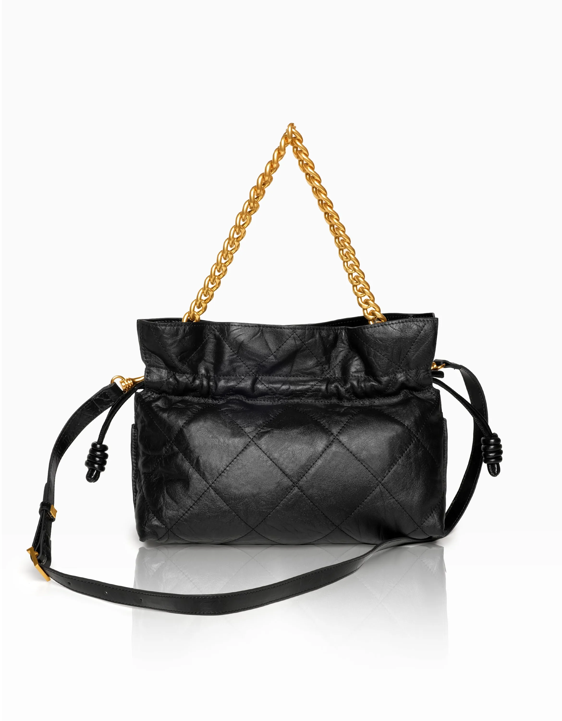 Chain & Leather Strap Bag