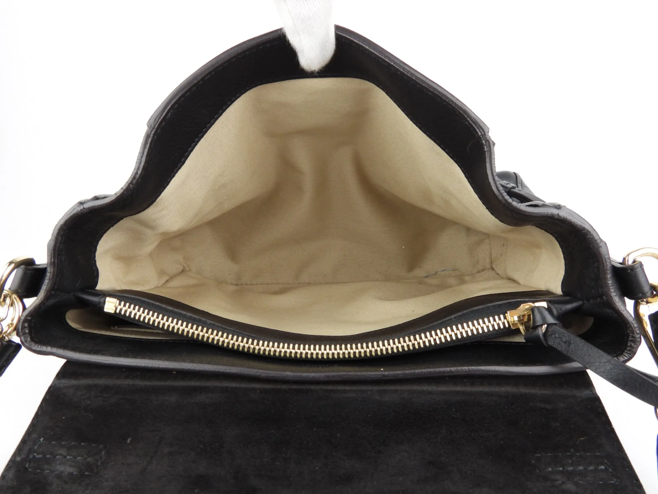 Chloe Black Leather Faye Day Two Way Crossbody Shoulder Bag