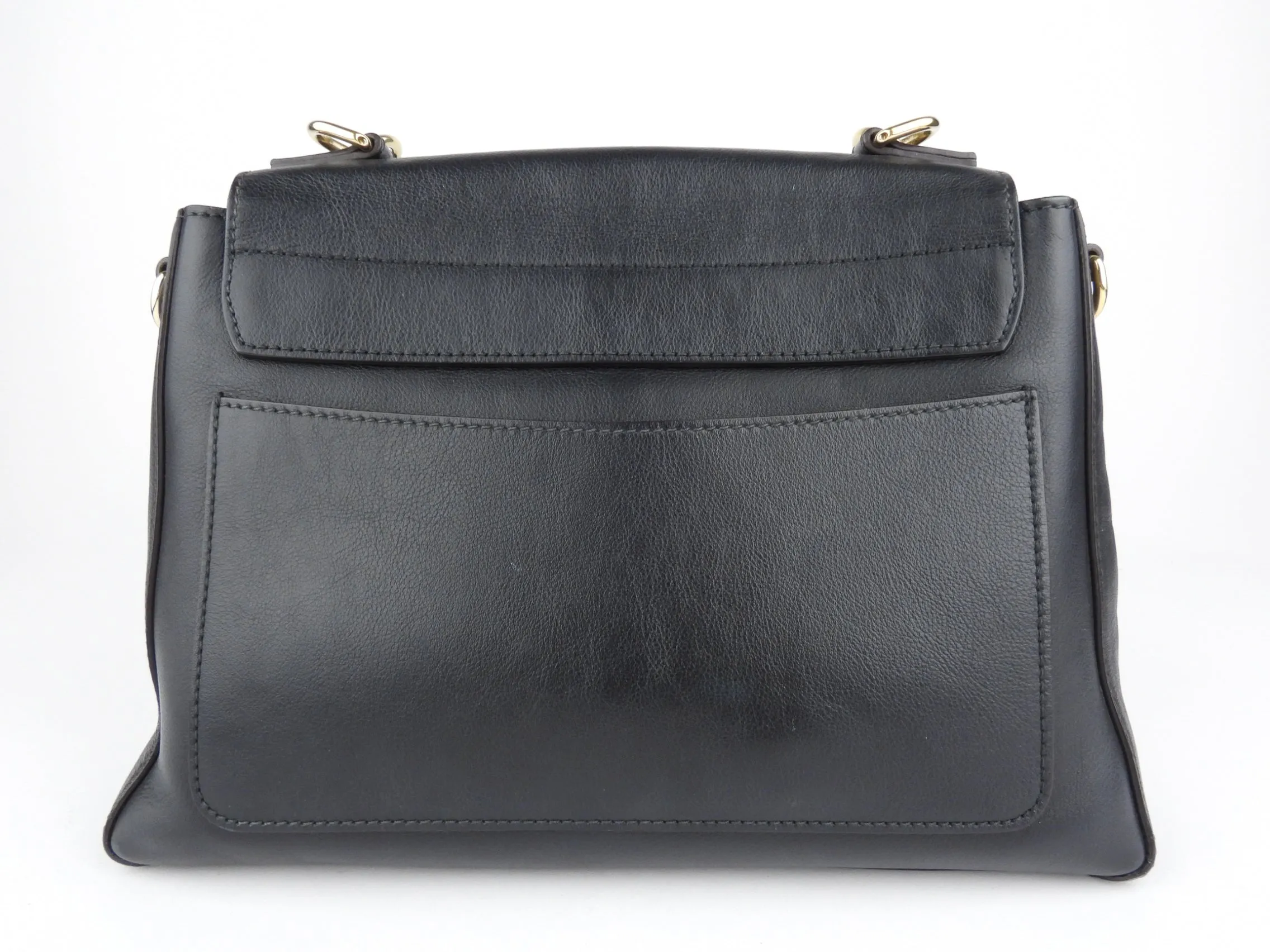 Chloe Black Leather Faye Day Two Way Crossbody Shoulder Bag