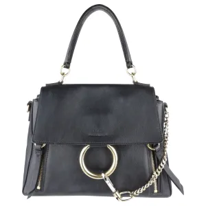 Chloe Black Leather Faye Day Two Way Crossbody Shoulder Bag