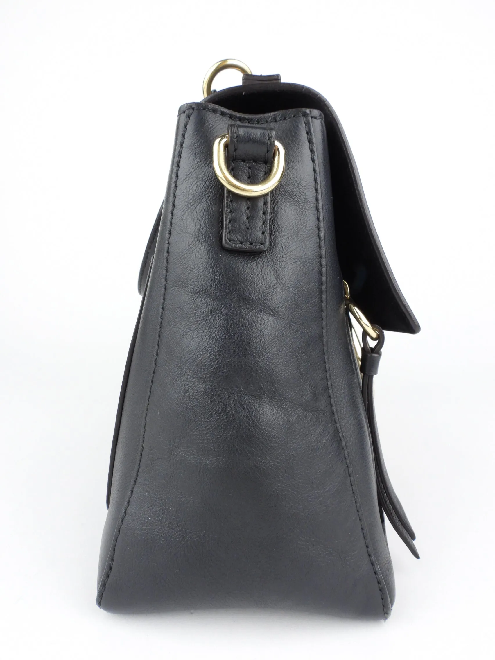 Chloe Black Leather Faye Day Two Way Crossbody Shoulder Bag